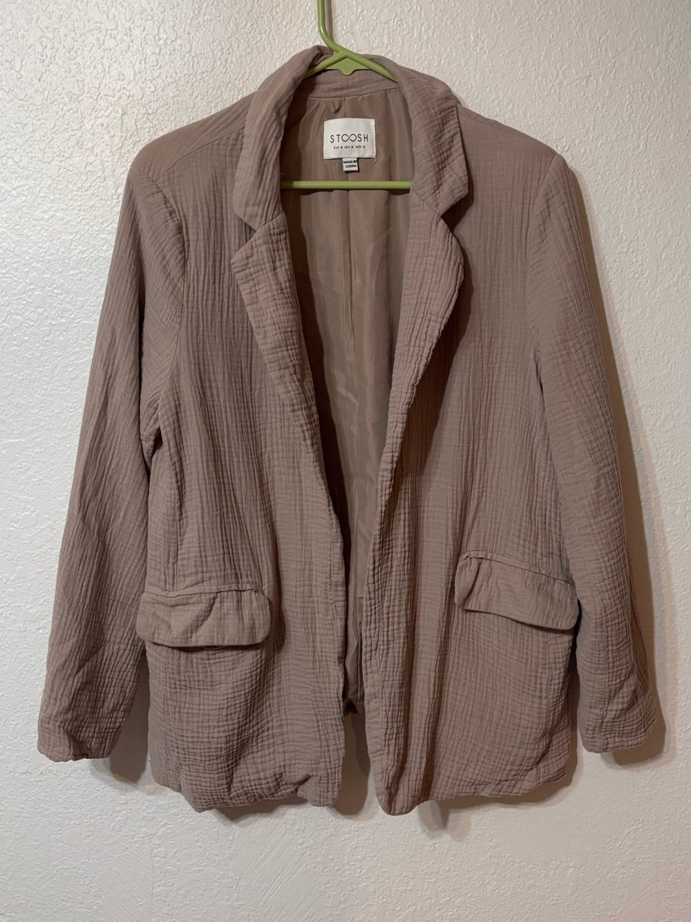 Stoosh Tan Gauze Cotton Blazer Medium